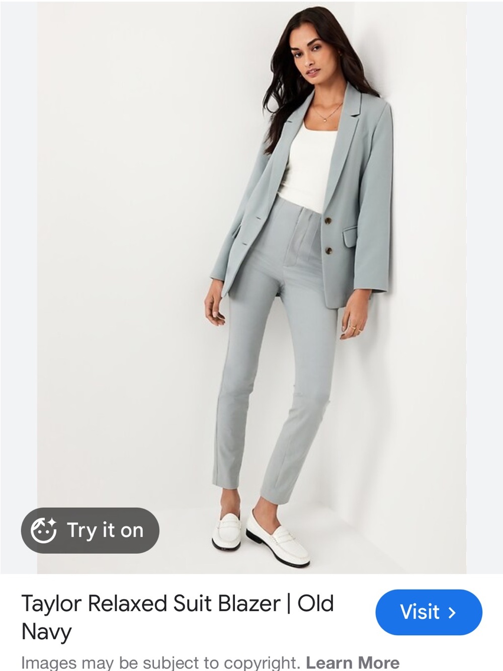 Old Navy Taylor relaxed suit blazer in silver sage - Picture 11 of 11